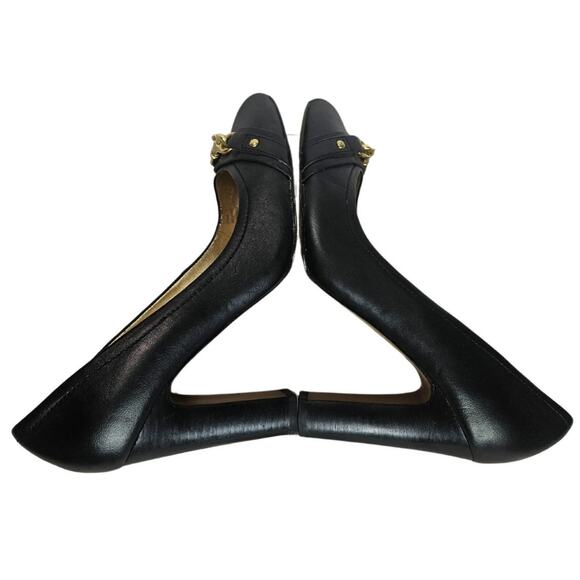 Coach Desaree Dogleash Black Leather Platforms Heels Shoes Women's Size 8.5 B - Picture 2 of 7